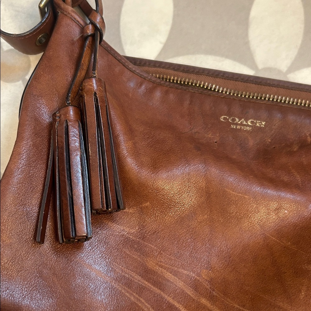 Coach VINTAGE Dark Brown Leather Shoulder Bag - Picture 2 of 13